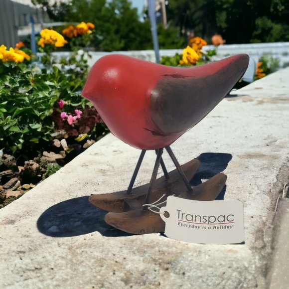 Resin Rocking Bird by Transpac - Cardinal, Scarlet Tanager, House Finch NWT - Picture 2 of 8